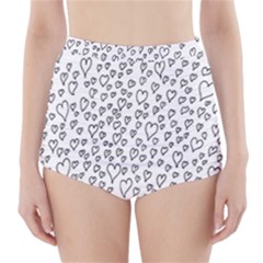 Heart Doddle High-waisted Bikini Bottoms by Mariart