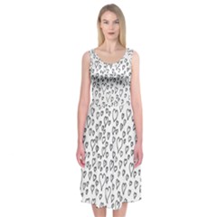 Heart Doddle Midi Sleeveless Dress by Mariart