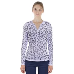 Heart Doddle V-neck Long Sleeve Top