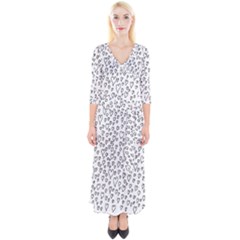 Heart Doddle Quarter Sleeve Wrap Maxi Dress