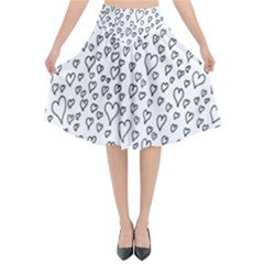 Heart Doddle Flared Midi Skirt by Mariart