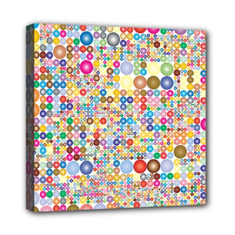 Circle Rainbow Polka Dots Mini Canvas 8  X 8  by Mariart