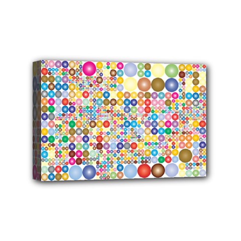 Circle Rainbow Polka Dots Mini Canvas 6  X 4 