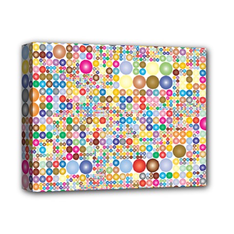 Circle Rainbow Polka Dots Deluxe Canvas 14  X 11  by Mariart