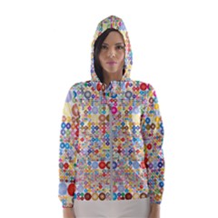 Circle Rainbow Polka Dots Hooded Wind Breaker (women)