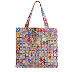 Circle Rainbow Polka Dots Zipper Grocery Tote Bag by Mariart