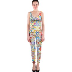 Circle Rainbow Polka Dots Onepiece Catsuit by Mariart