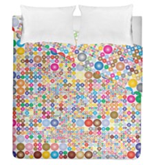 Circle Rainbow Polka Dots Duvet Cover Double Side (queen Size)