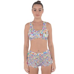 Circle Rainbow Polka Dots Racerback Boyleg Bikini Set