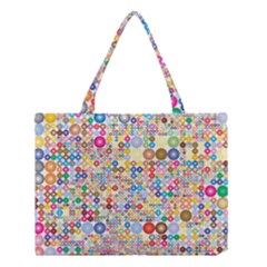 Circle Rainbow Polka Dots Medium Tote Bag