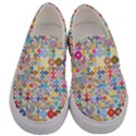 Circle Rainbow Polka Dots Men s Canvas Slip Ons View1