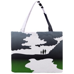 Landscape Silhouette Clipart Kid Abstract Family Natural Green White Mini Tote Bag by Mariart