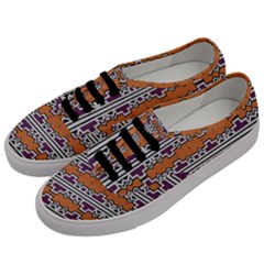 Purple And Brown Shapes                            Men s Classic Low Top Sneakers