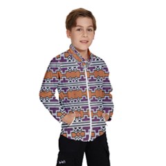 Purple And Brown Shapes                                  Wind Breaker (kids) by LalyLauraFLM