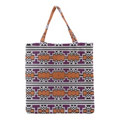 Purple And Brown Shapes                                  Grocery Tote Bag by LalyLauraFLM