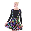 Colorful paint strokes on a black background                             Suspender Skater Skirt View1