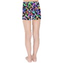 Colorful paint strokes on a black background                          Kids  Skinny Shorts View2