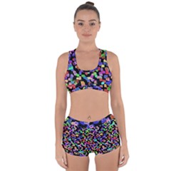 Colorful paint strokes on a black background                               Racerback Boyleg Bikini Set