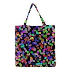 Colorful Paint Strokes On A Black Background                                Grocery Tote Bag by LalyLauraFLM