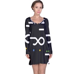 Line Circle Triangle Polka Sign Long Sleeve Nightdress