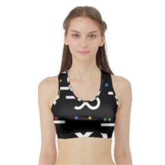 Line Circle Triangle Polka Sign Sports Bra With Border