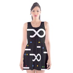 Line Circle Triangle Polka Sign Scoop Neck Skater Dress