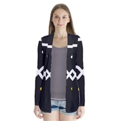 Line Circle Triangle Polka Sign Drape Collar Cardigan by Mariart