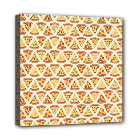 Food Pizza Bread Pasta Triangle Mini Canvas 8  X 8  by Mariart