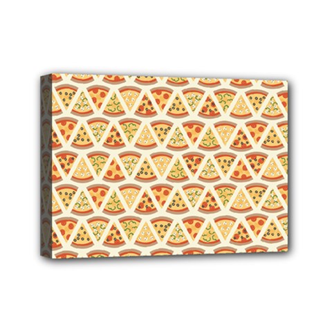 Food Pizza Bread Pasta Triangle Mini Canvas 7  X 5  by Mariart