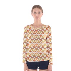 Food Pizza Bread Pasta Triangle Women s Long Sleeve Tee