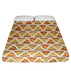 Food Pizza Bread Pasta Triangle Fitted Sheet (queen Size) by Mariart