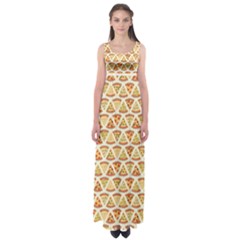 Food Pizza Bread Pasta Triangle Empire Waist Maxi Dress by Mariart