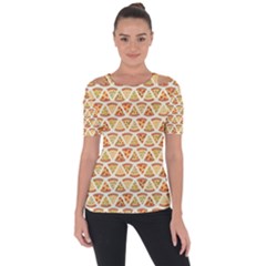 Food Pizza Bread Pasta Triangle Short Sleeve Top by Mariart