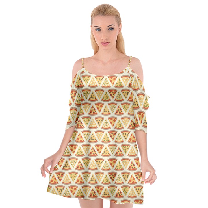 Food Pizza Bread Pasta Triangle Cutout Spaghetti Strap Chiffon Dress