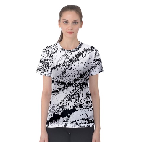 Ink Splatter Texture Women s Sport Mesh Tee by Mariart