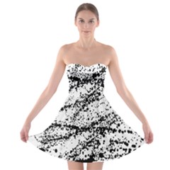 Ink Splatter Texture Strapless Bra Top Dress