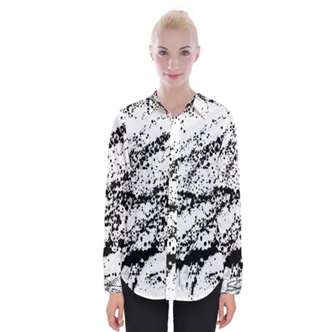 Ink Splatter Texture Womens Long Sleeve Shirt by Mariart