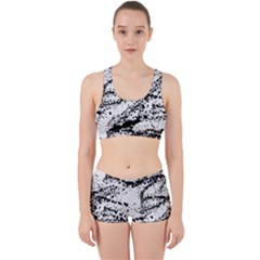 Ink Splatter Texture Work It Out Sports Bra Set