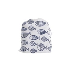 Love Fish Seaworld Swim Blue Sea Water Cartoons Drawstring Pouches (small) 