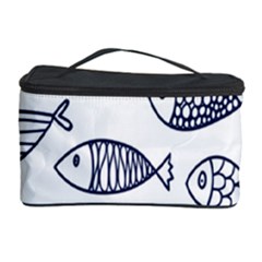 Love Fish Seaworld Swim Blue Sea Water Cartoons Cosmetic Storage Case by Mariart