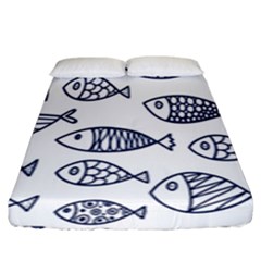 Love Fish Seaworld Swim Blue Sea Water Cartoons Fitted Sheet (king Size) by Mariart