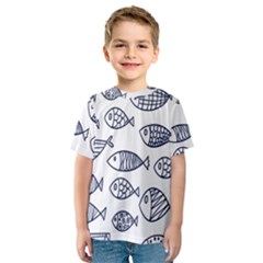 Love Fish Seaworld Swim Blue Sea Water Cartoons Kids  Sport Mesh Tee