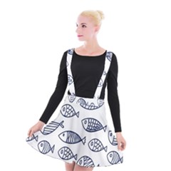 Love Fish Seaworld Swim Blue Sea Water Cartoons Suspender Skater Skirt