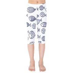 Love Fish Seaworld Swim Blue Sea Water Cartoons Kids  Capri Leggings  by Mariart