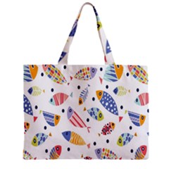 Love Fish Seaworld Swim Blue White Sea Water Cartoons Rainbow Zipper Mini Tote Bag