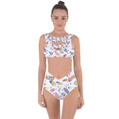 Love Fish Seaworld Swim Blue White Sea Water Cartoons Rainbow Bandaged Up Bikini Set 