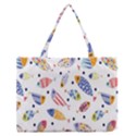 Love Fish Seaworld Swim Blue White Sea Water Cartoons Rainbow Zipper Medium Tote Bag View1