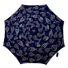 Love Fish Seaworld Swim Blue White Sea Water Cartoons Hook Handle Umbrellas (small) by Mariart