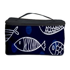 Love Fish Seaworld Swim Blue White Sea Water Cartoons Cosmetic Storage Case by Mariart