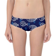 Love Fish Seaworld Swim Blue White Sea Water Cartoons Classic Bikini Bottoms